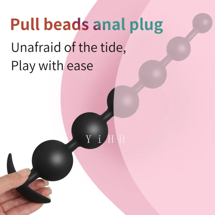 Silicone Anal Beads Long Butt Plug Prostate Massage Anal Stimulation For Men Women Masturbation - fromasia2america.shop