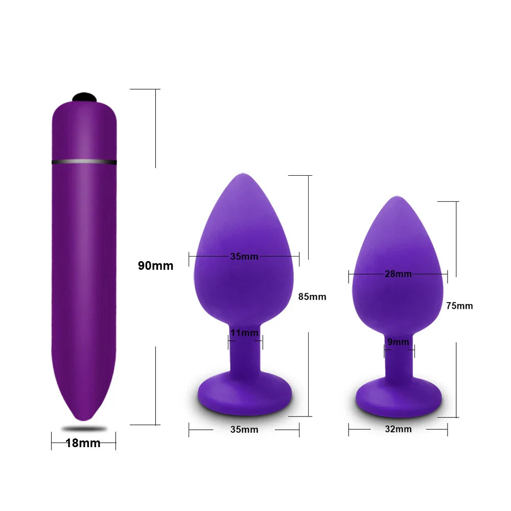 Anal Plug Butt Vibrator Women/Men Soft Silicone Round Shaped Erotic Bullet Analplug - fromasia2america.shop