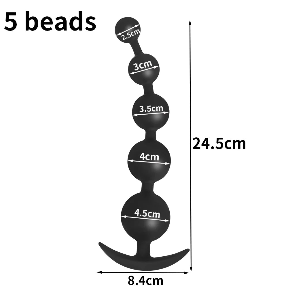 Silicone Anal Beads Long Butt Plug Prostate Massage Anal Stimulation For Men Women Masturbation - fromasia2america.shop