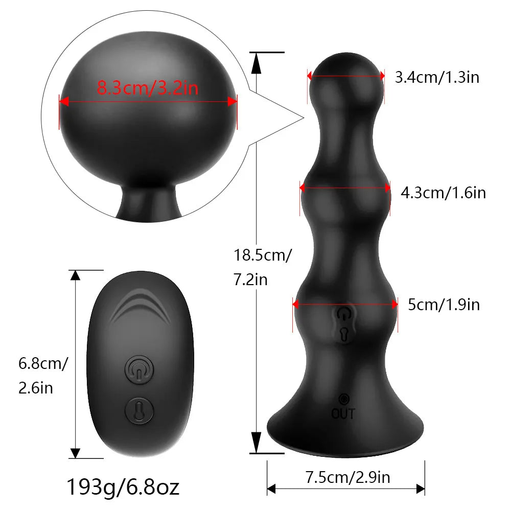 Big Anal Plug Vibrator Inflatable Male Prostate Massager Butt Plug Dildo Vibrator For Men Gay Bdsm Toys - fromasia2america.shop