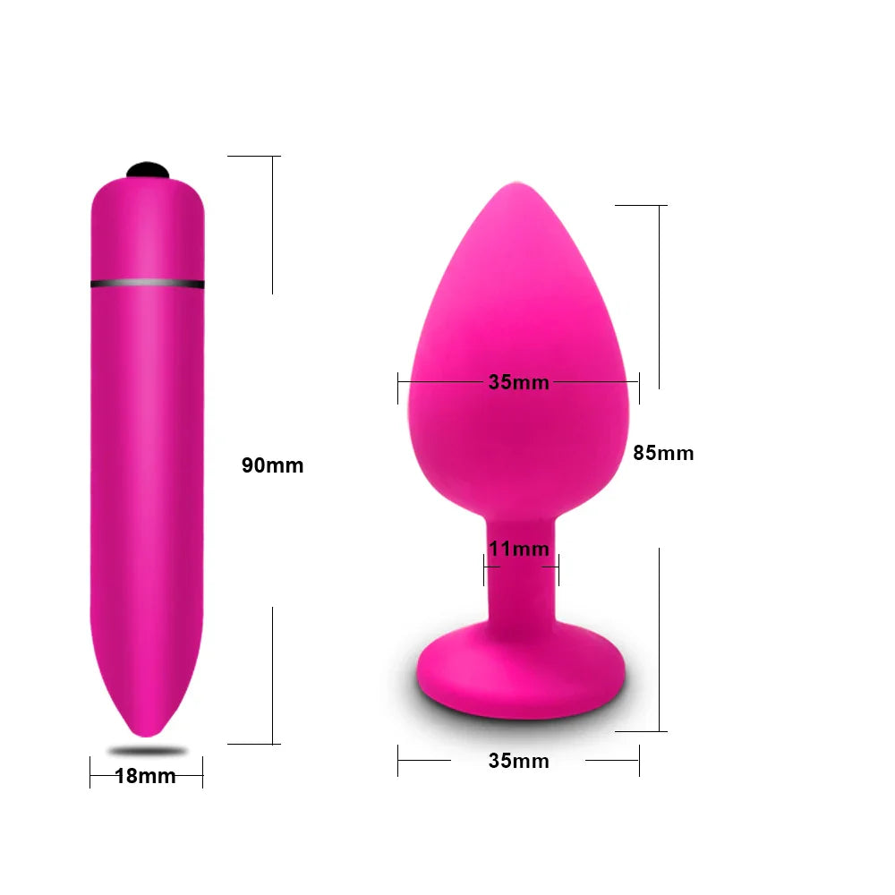 Anal Plug Butt Vibrator Women/Men Soft Silicone Round Shaped Erotic Bullet Analplug - fromasia2america.shop