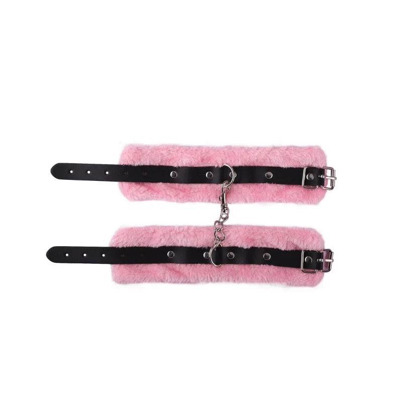 Exotic Sexy Accessories Bdsm Plush Handcuffs Blindfold Anal Tail Plug - fromasia2america.shop