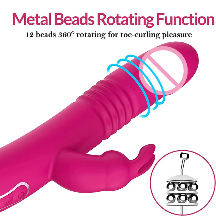 Rabbit Vibrators Thrusting Dildo for Women 10 Vibration Thrust Rotating Mode Clit - fromasia2america.shop