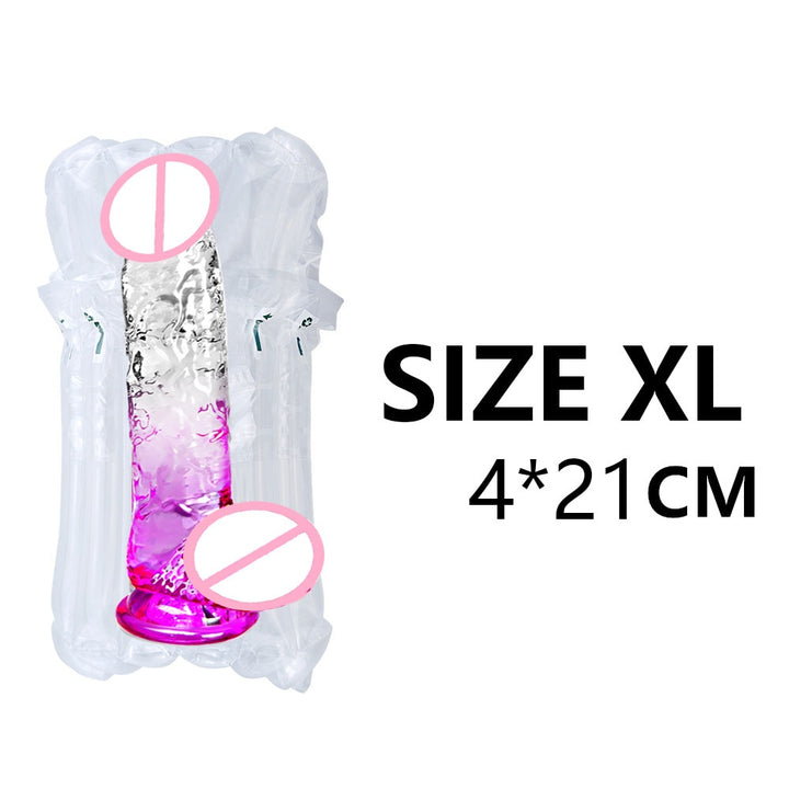 G-spot Massager Clear PVC Masturbator Dildo with Powerful Suction Cup