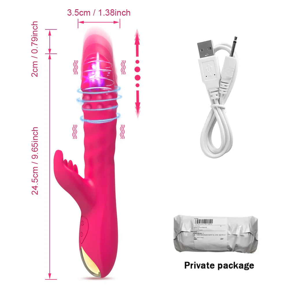 Rabbit Vibrator for Women Vagina G-Spot Nipple Clitoris Stimulator Thrusting - fromasia2america.shop