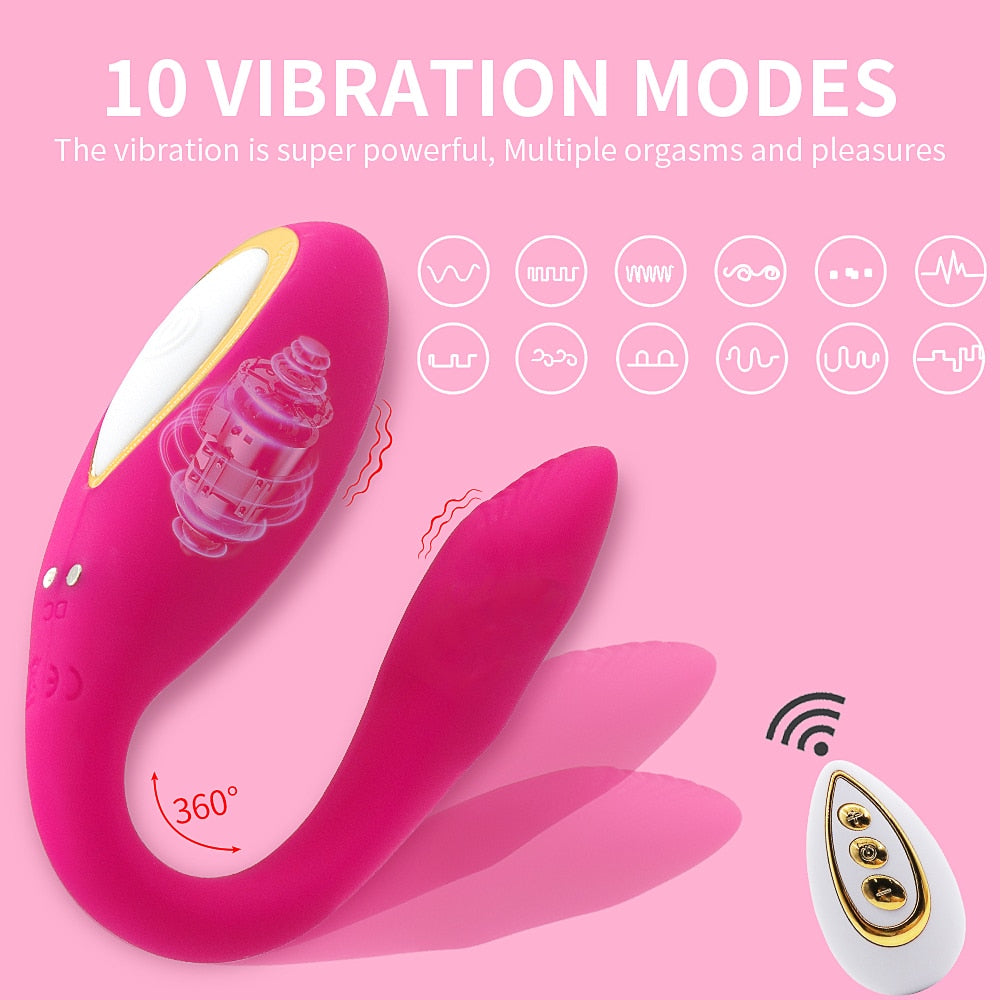 U-shape Wireless Remote Clit Panties Powerful Vibrator Wearable Massager for Women