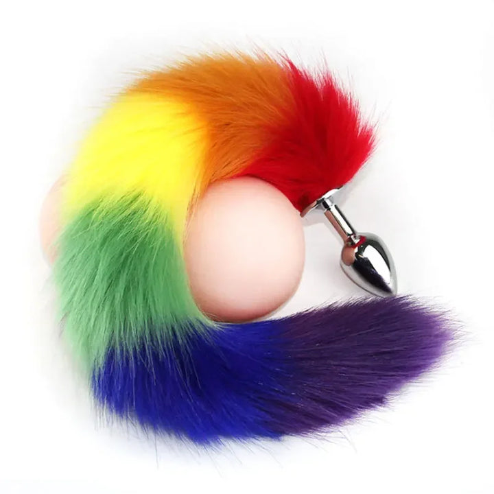 Woman Cosplay Fox Mask Tail Anal Plug Metal Anus Butt Plug Half Cat Mask BDSM - fromasia2america.shop