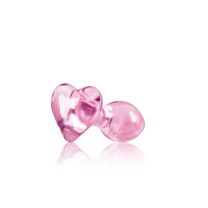 Small Pink Glass Butt Plug Crystal Huge Ball Anal Beads Fake Penis Heart Rose Glass Anus - fromasia2america.shop