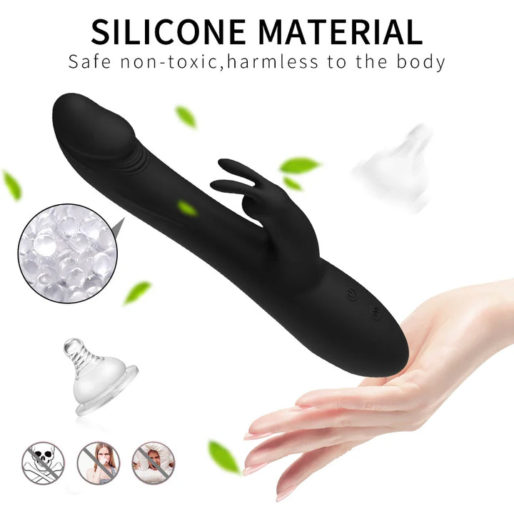 Rabbit Female Vibrator Dual Motor Telescopic Clit Vagina Stimulation - fromasia2america.shop