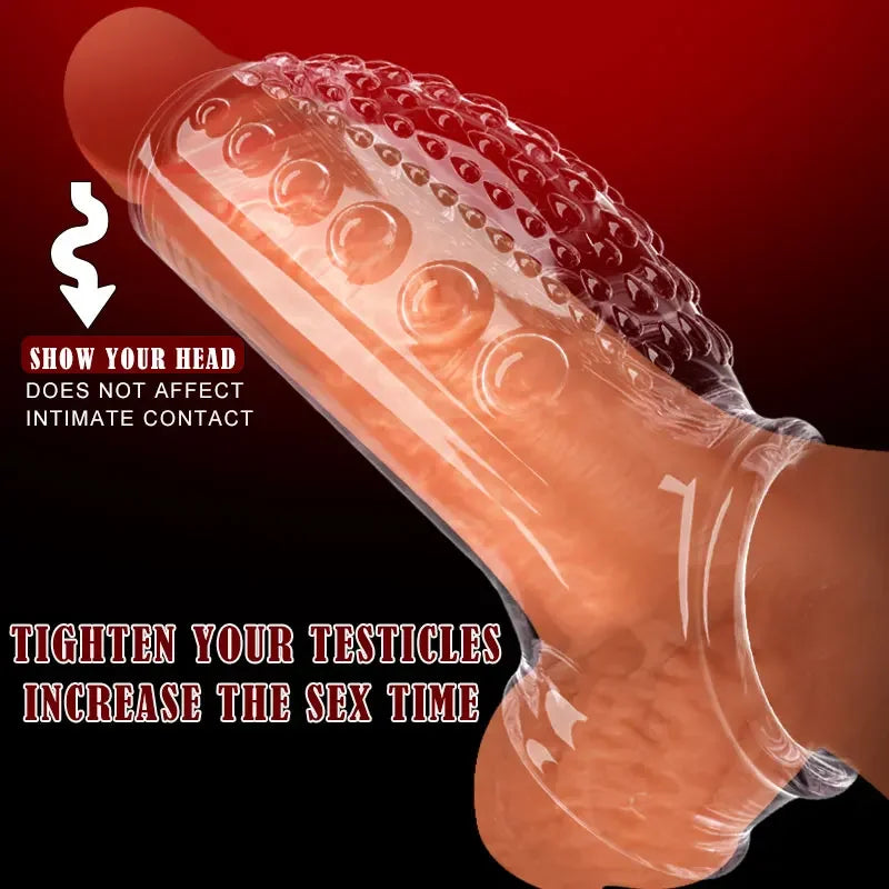 Cock Ring Penis Sleeve Penis Enlargement Granule Clitoris G-spot Stimulate - fromasia2america.shop