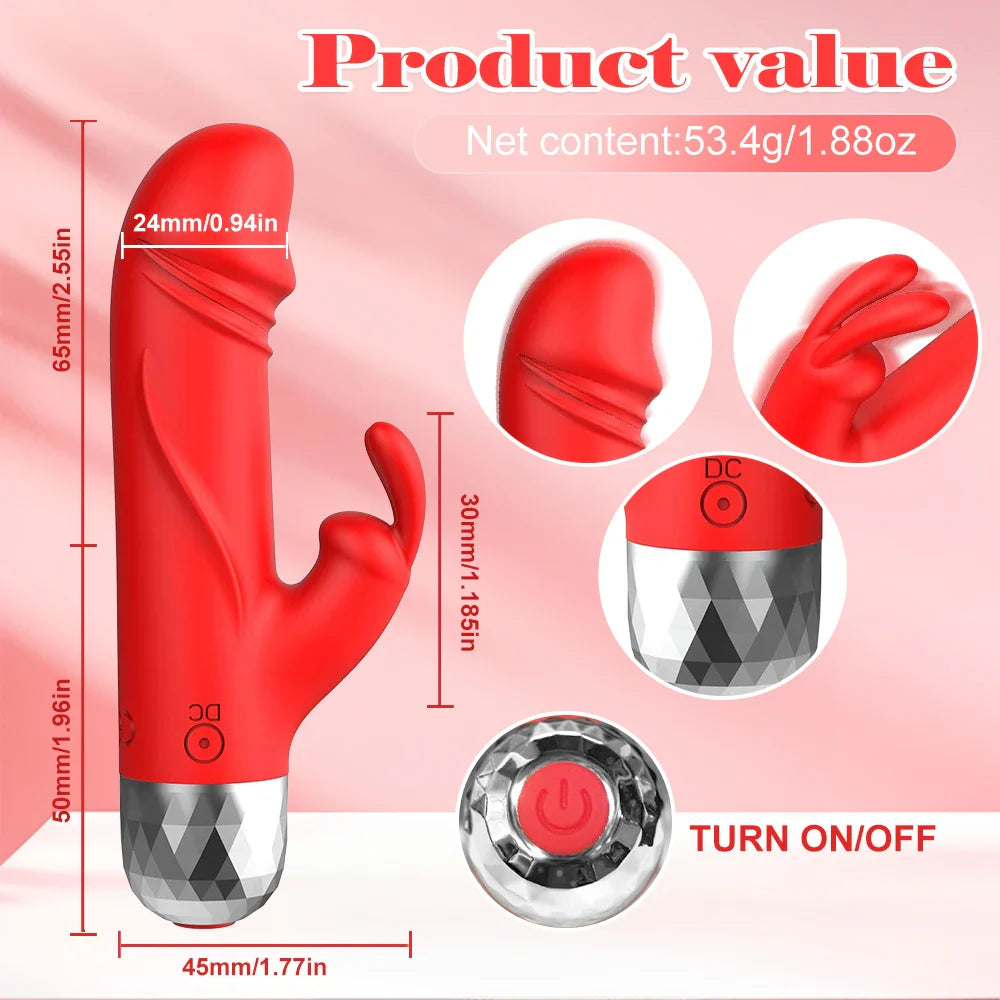 Dildo Rabbit Vibrator for Women Vaginal Clitoris Stimulator Female Masturbator Sex Toy - fromasia2america.shop