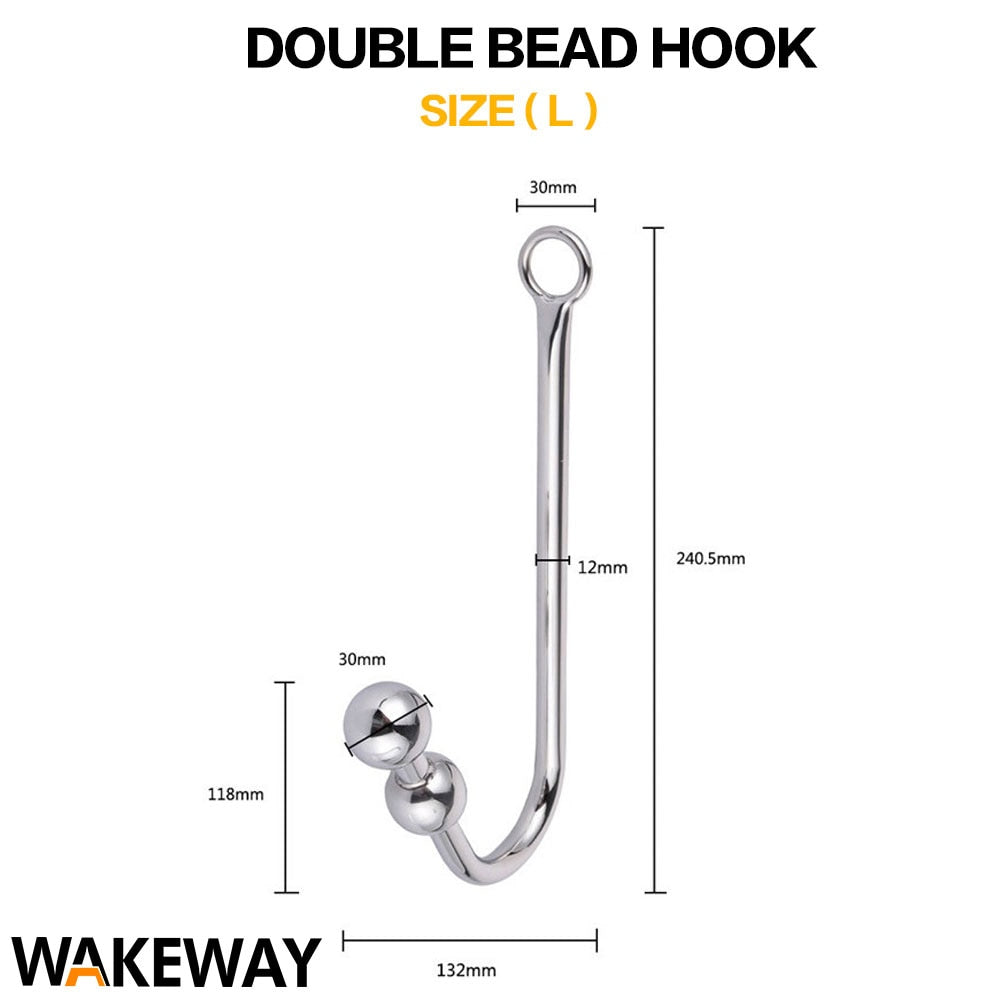 Anal Hook Stainless Steel Butt Hook Dilator Prostate Massager Chastity Device