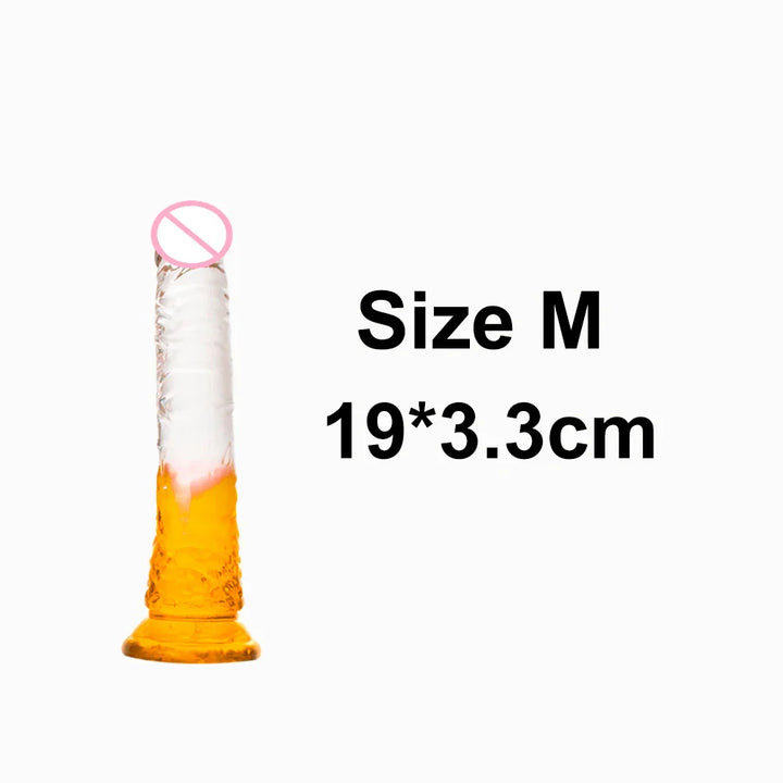 Crystal Jelly Huge Dildo Realistic Penis Anal Butt Plug Anal Massage Women's - fromasia2america.shop