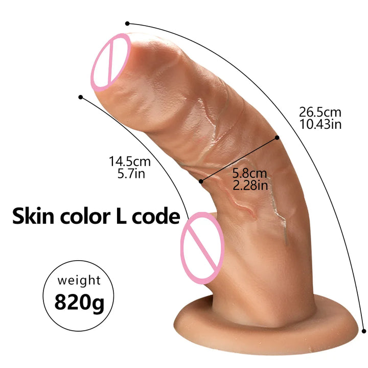 New Soft Realistic Veins Huge Dildo Thick Cock Double Layer For Women - fromasia2america.shop