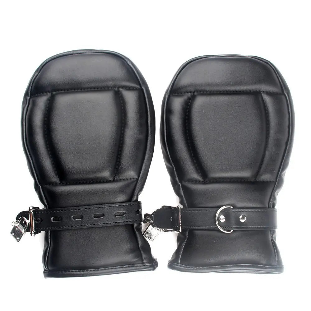 Unisex Leather Bdsm Bondage Palms Mitten Fetish Slave Pet Role Play - fromasia2america.shop