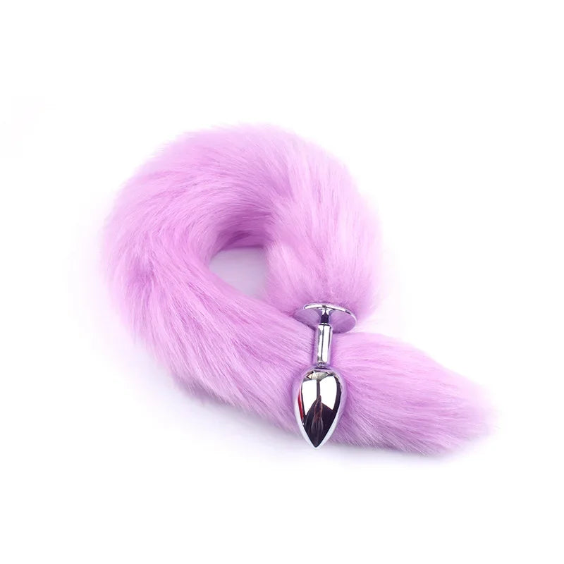 Woman Cosplay Fox Mask Tail Anal Plug Metal Anus Butt Plug Half Cat Mask BDSM - fromasia2america.shop