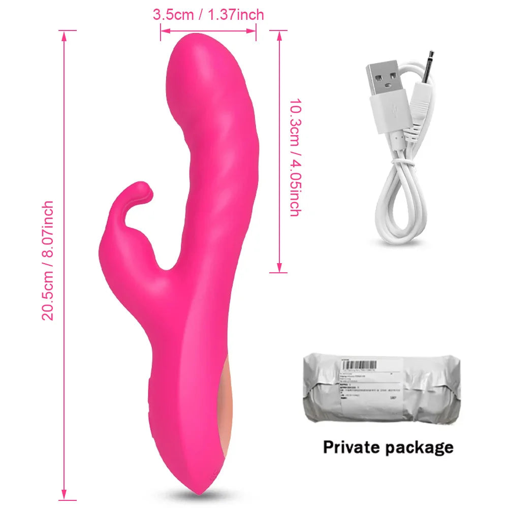 Rabbit Vibrator for Women Vagina G-Spot Nipple Clitoris Stimulator Thrusting - fromasia2america.shop