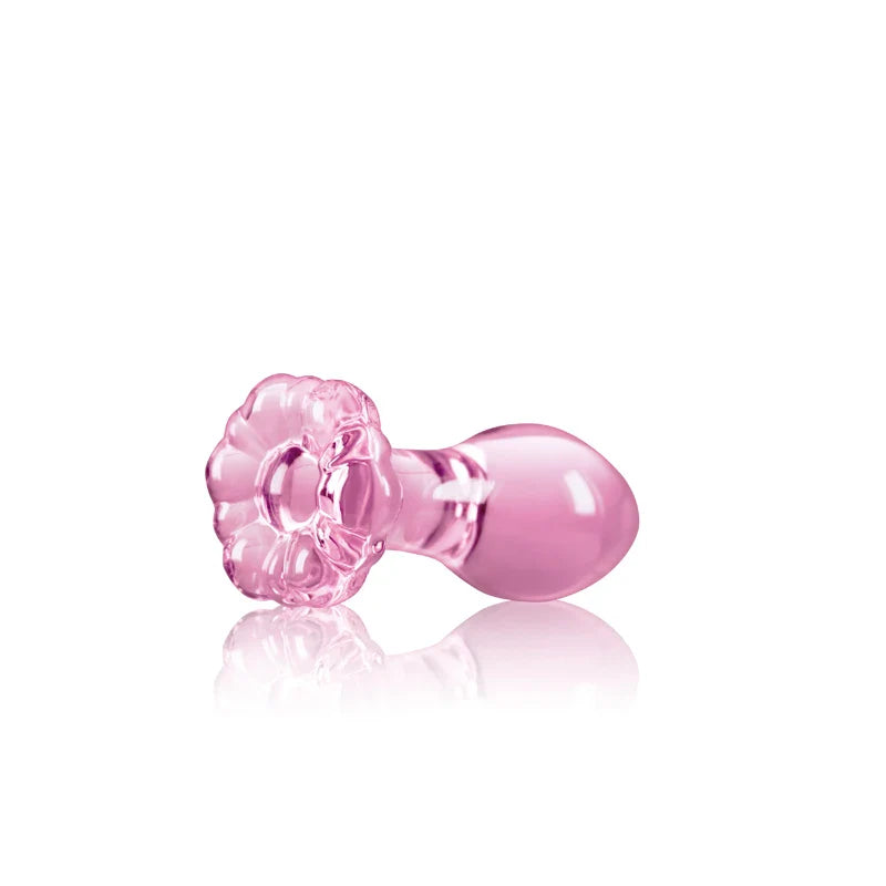 Small Pink Glass Butt Plug Crystal Huge Ball Anal Beads Fake Penis Heart Rose Glass Anus - fromasia2america.shop