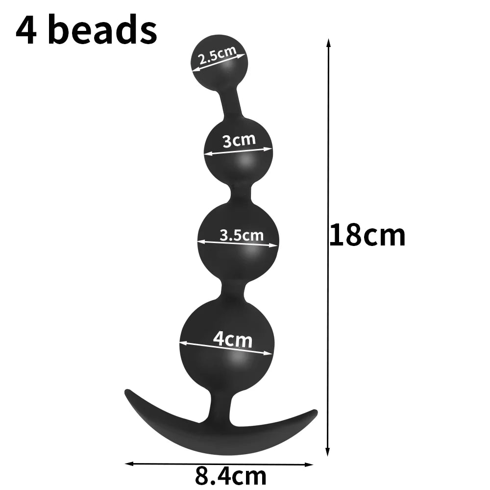 Silicone Anal Beads Long Butt Plug Prostate Massage Anal Stimulation For Men Women Masturbation - fromasia2america.shop