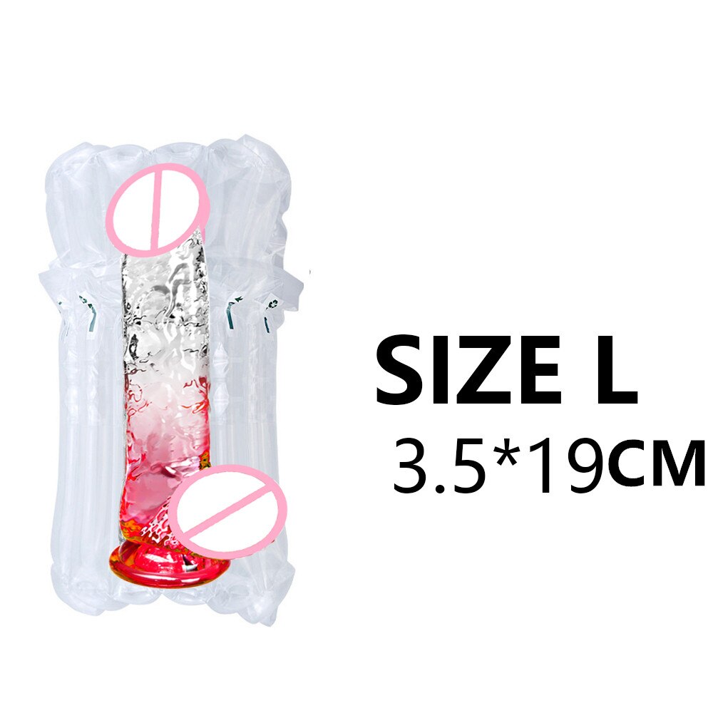 G-spot Massager Clear PVC Masturbator Dildo with Powerful Suction Cup