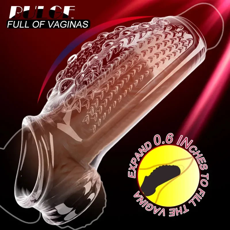 Cock Ring Penis Sleeve Penis Enlargement Granule Clitoris G-spot Stimulate - fromasia2america.shop