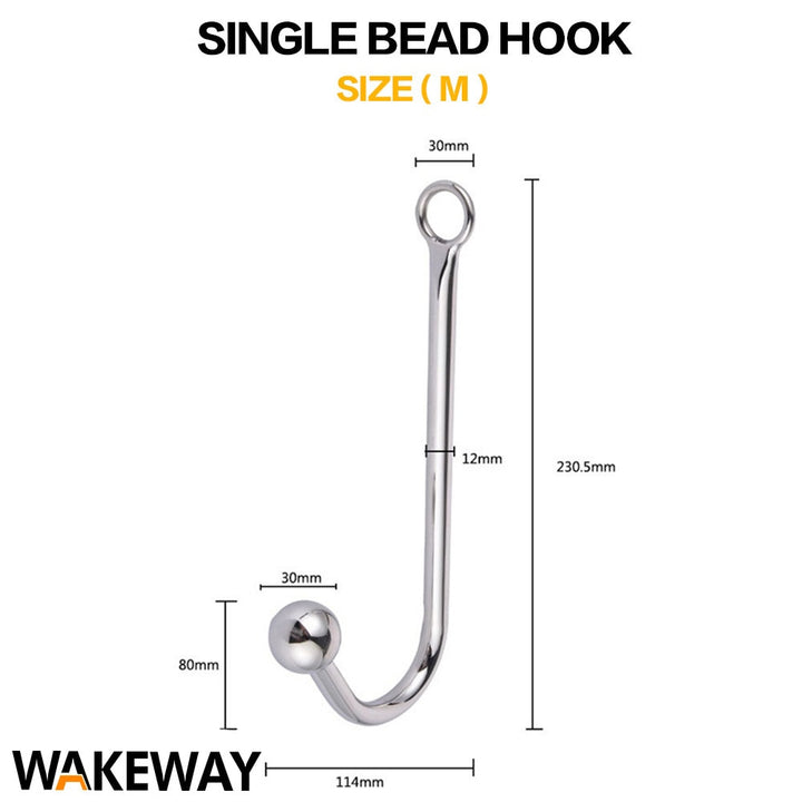 Anal Hook Stainless Steel Butt Hook Dilator Prostate Massager Chastity Device