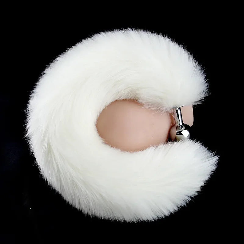 Woman Cosplay Fox Mask Tail Anal Plug Metal Anus Butt Plug Half Cat Mask BDSM - fromasia2america.shop