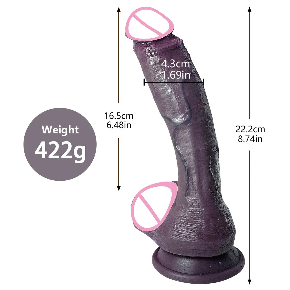 Oversized Black Realistic Dildo 9 Inch Silicone Big Penis Adult Suction Cup Anal Sex - fromasia2america.shop