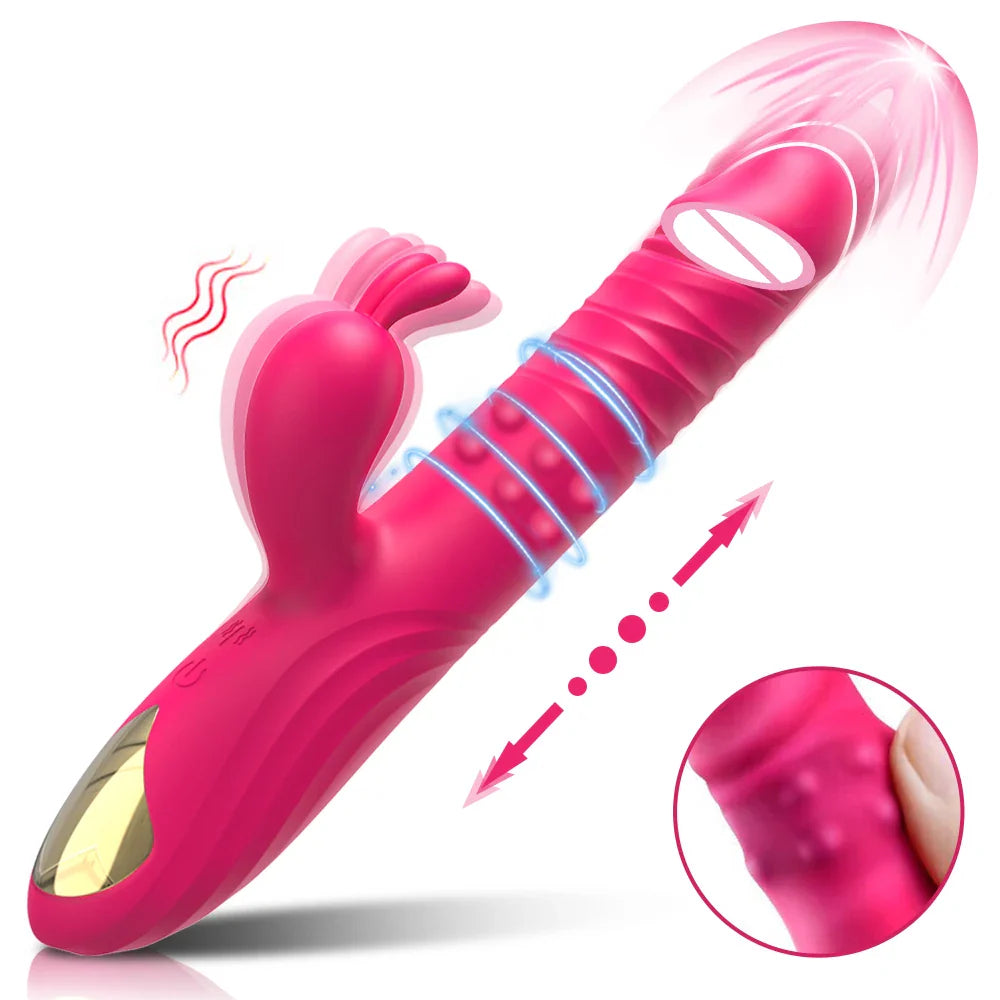 Rabbit Vibrator for Women Vagina G-Spot Nipple Clitoris Stimulator Thrusting - fromasia2america.shop