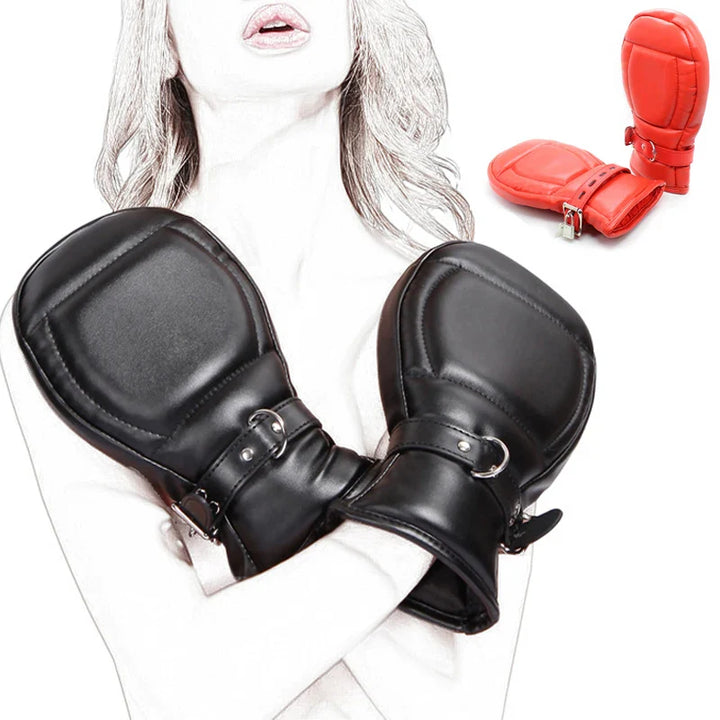 Unisex Leather Bdsm Bondage Palms Mitten Fetish Slave Pet Role Play - fromasia2america.shop