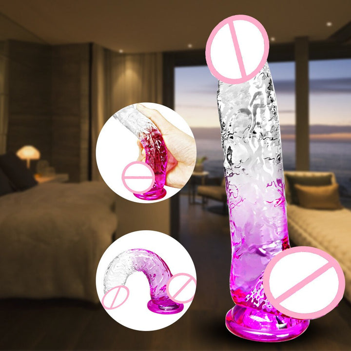 G-spot Massager Clear PVC Masturbator Dildo with Powerful Suction Cup