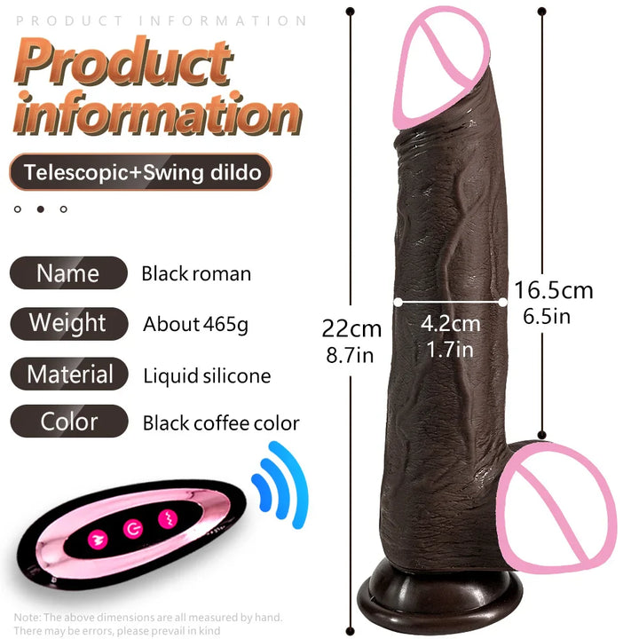 Black Penis Wireless Vibrator Telescopic Dildos For Women Big Dildo Vibrator - fromasia2america.shop