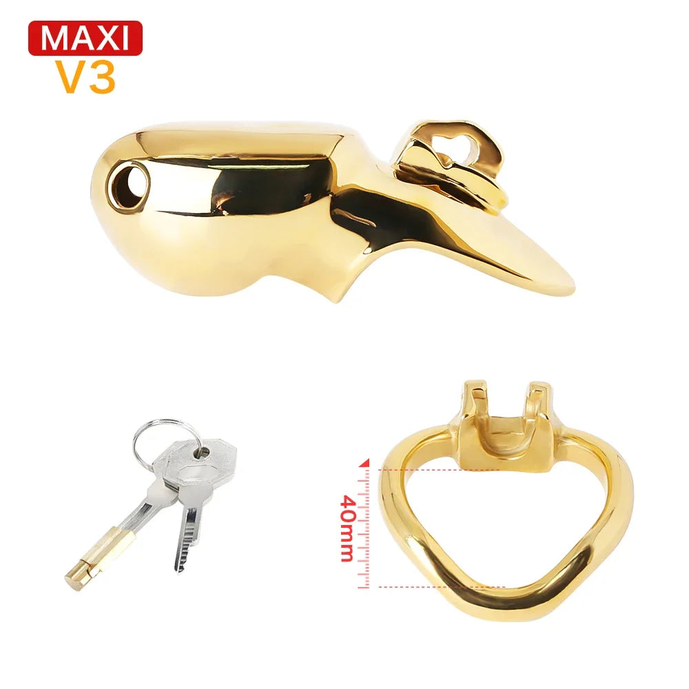 Cock Cage Men Stainless Steel Penis Lockable Cage Lock Metal Penis Ring For Men - fromasia2america.shop