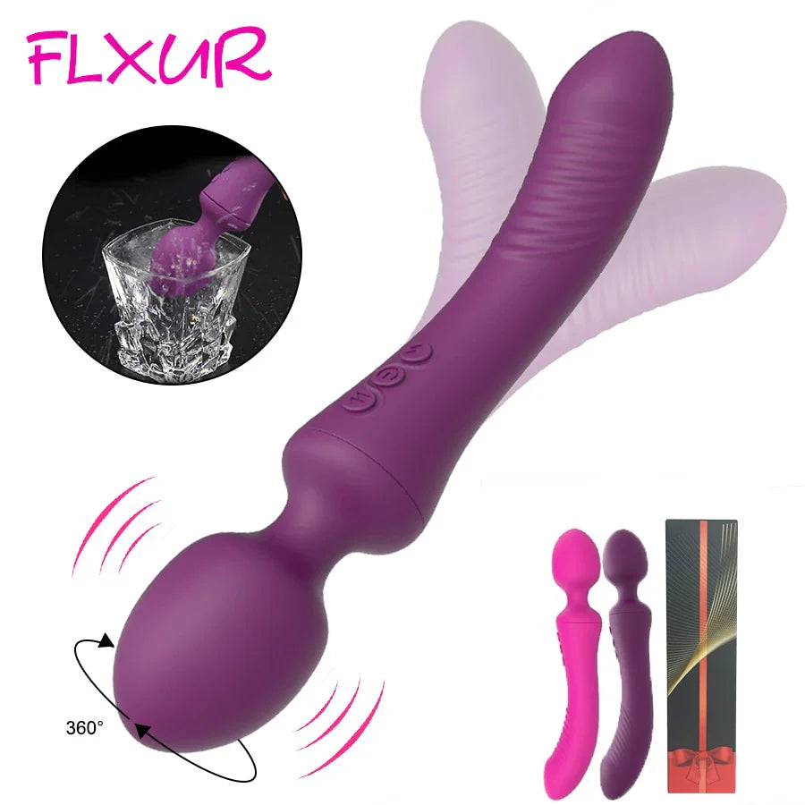 Dual Vibrator Sex Toys for Women Powerful Magic Wand Clitoris Vagina Massage Anal Plug - fromasia2america.shop