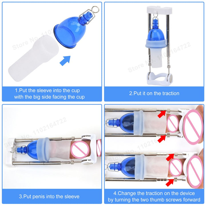 Manual Penis Extender Enlargement Set Masturbator Vacuum Pump for Men