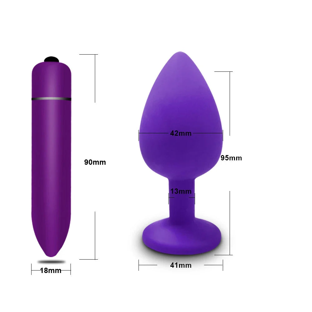 Anal Plug Butt Vibrator Women/Men Soft Silicone Round Shaped Erotic Bullet Analplug - fromasia2america.shop