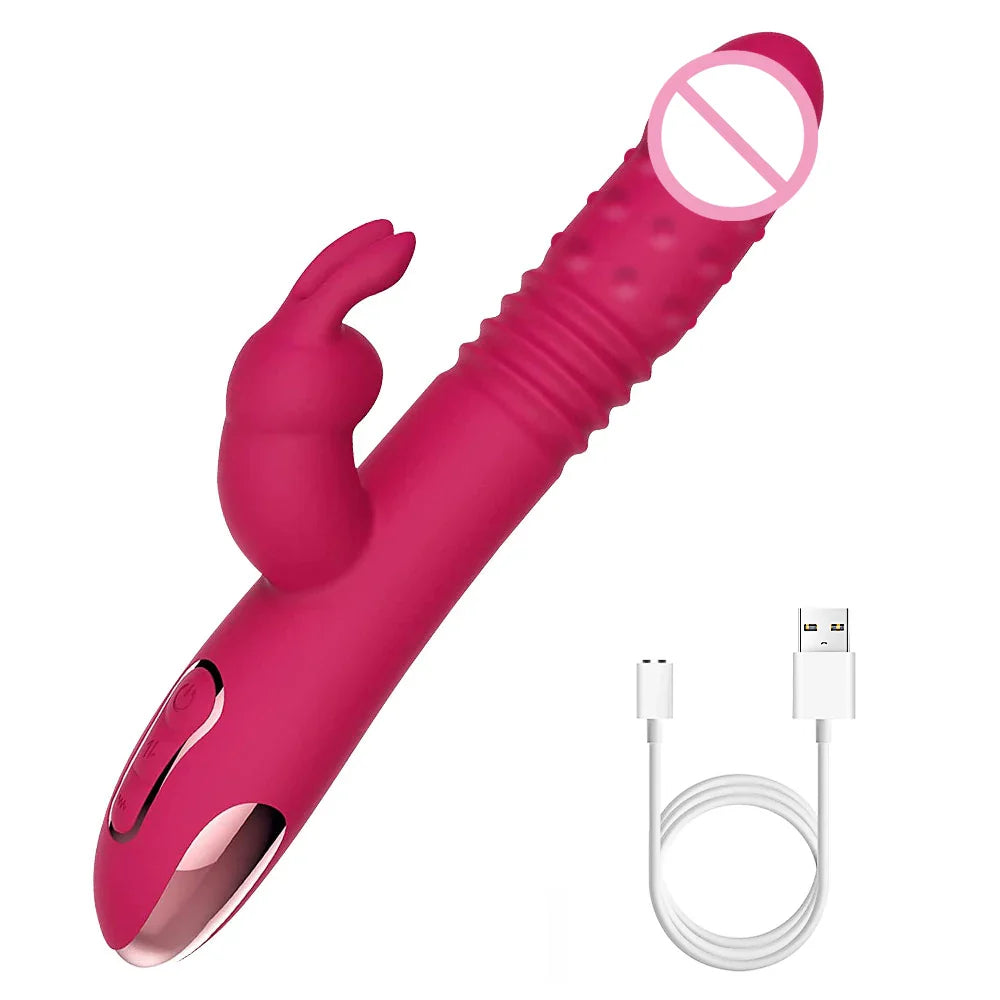 Rabbit Vibrators Thrusting Dildo for Women 10 Vibration Thrust Rotating Mode Clit - fromasia2america.shop