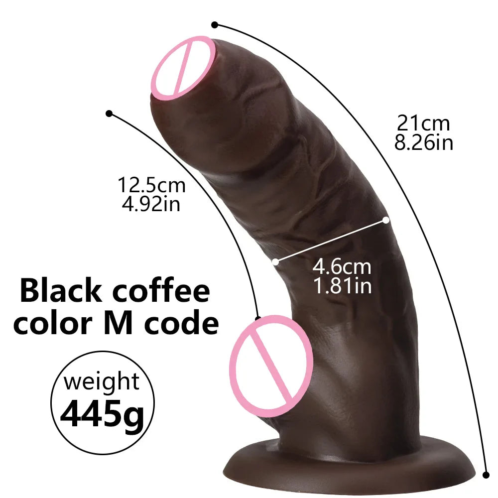 New Soft Realistic Veins Huge Dildo Thick Cock Double Layer For Women - fromasia2america.shop