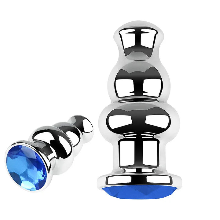 Metal Anal Plug Stainless Steel Butt Plug With Jewelry Colorful Crystal Anus Plug Anal Bead for women - fromasia2america.shop