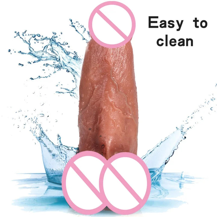 New Soft Realistic Veins Huge Dildo Thick Cock Double Layer For Women - fromasia2america.shop