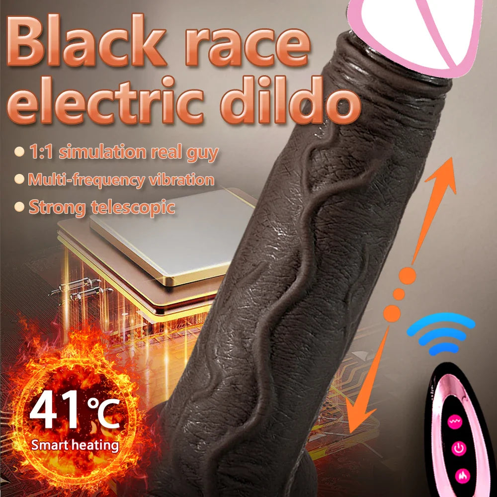 Black Penis Wireless Vibrator Telescopic Dildos For Women Big Dildo Vibrator - fromasia2america.shop