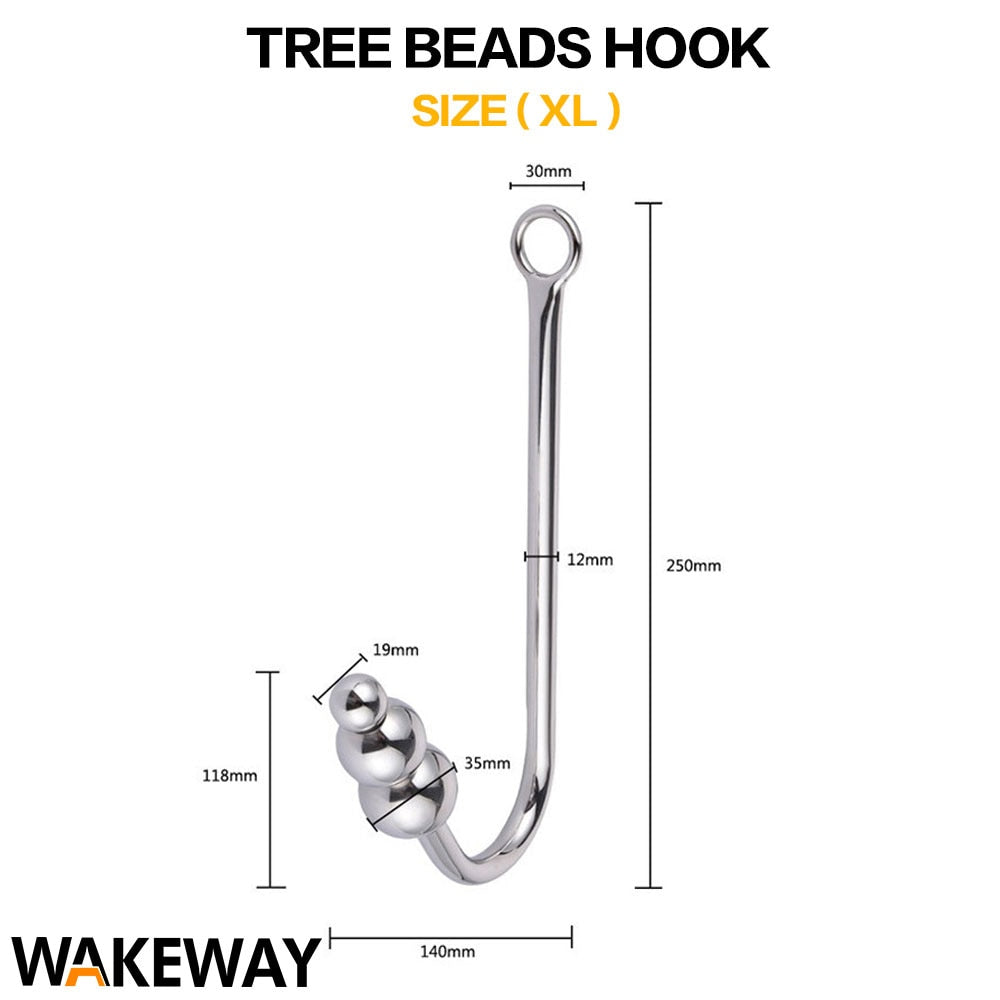 Anal Hook Stainless Steel Butt Hook Dilator Prostate Massager Chastity Device