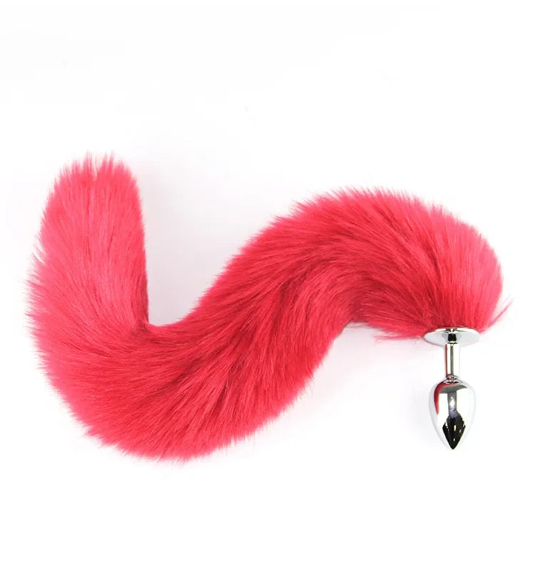 Woman Cosplay Fox Mask Tail Anal Plug Metal Anus Butt Plug Half Cat Mask BDSM - fromasia2america.shop