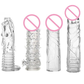 Thicken Penis Enlarge Sleeve Reusable Condom Cock Extender Delay Ejaculation - fromasia2america.shop