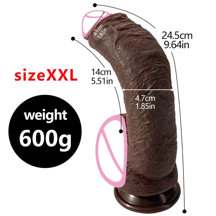 Oversized Black Realistic Dildo 9 Inch Silicone Big Penis Adult Suction Cup Anal Sex - fromasia2america.shop