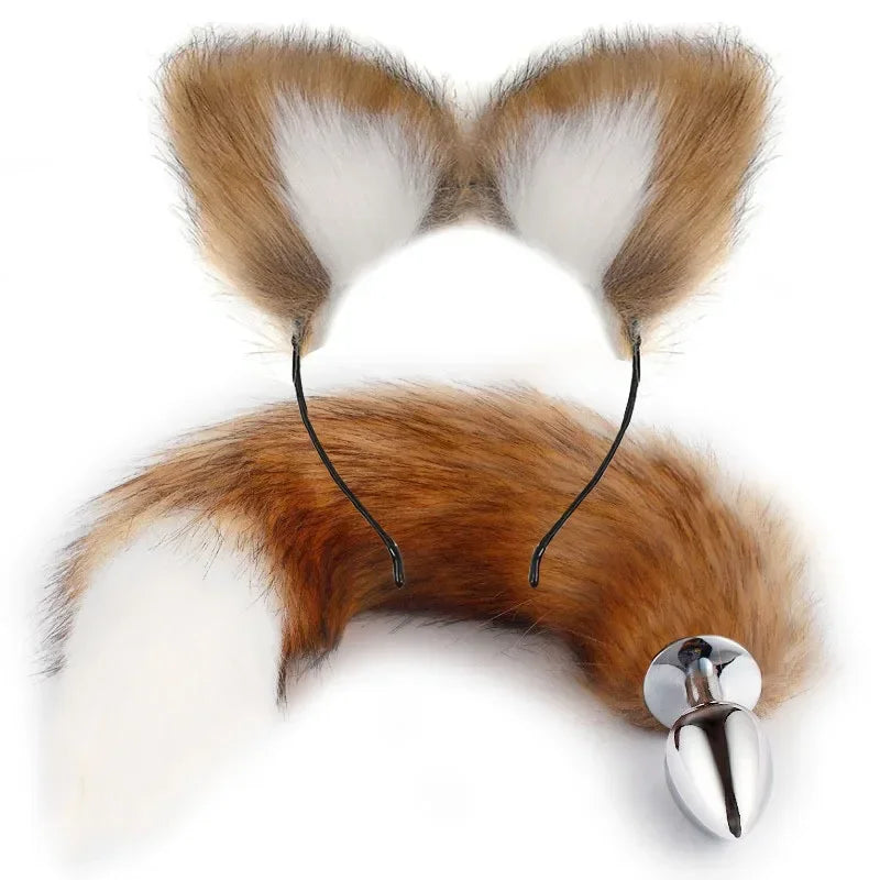 Sexy Fox Metal Butt Plug Tail Set With Hairpin Kit Anal Butplug Butt Plug - fromasia2america.shop