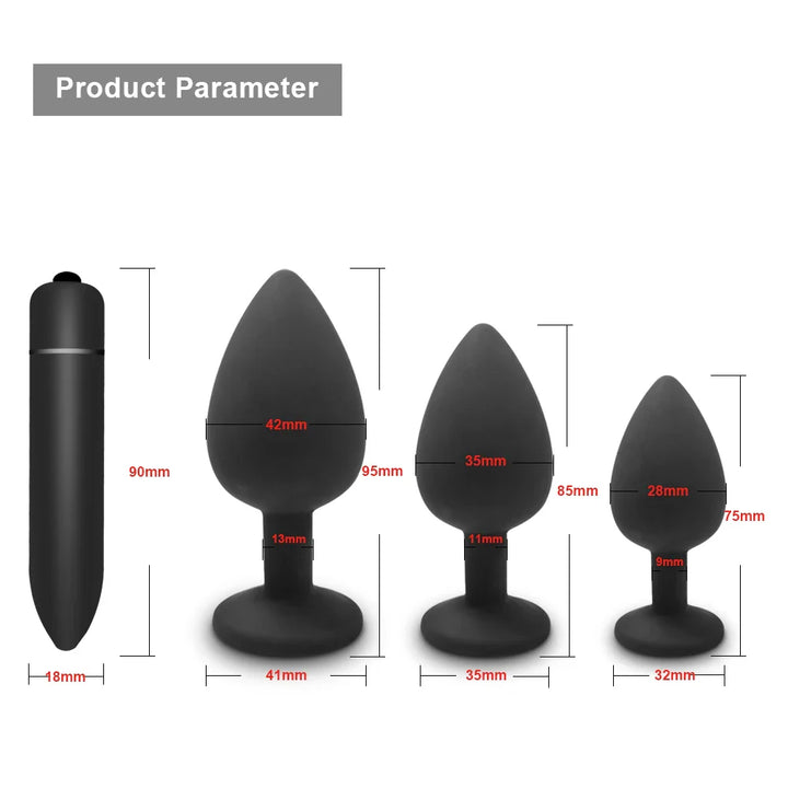 Anal Plug Butt Vibrator Women/Men Soft Silicone Round Shaped Erotic Bullet Analplug - fromasia2america.shop