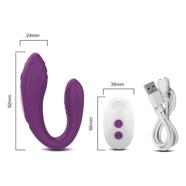 U-shape Wireless Remote Controlled Wearable Dildo Vibrator Female Dual Motor Clit Stimulator for Women
