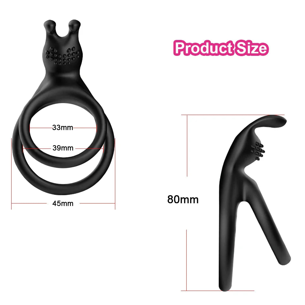 2 In 1 Men's Silicone Penis Ring Clitoris Stimulator Cock Ring - fromasia2america.shop