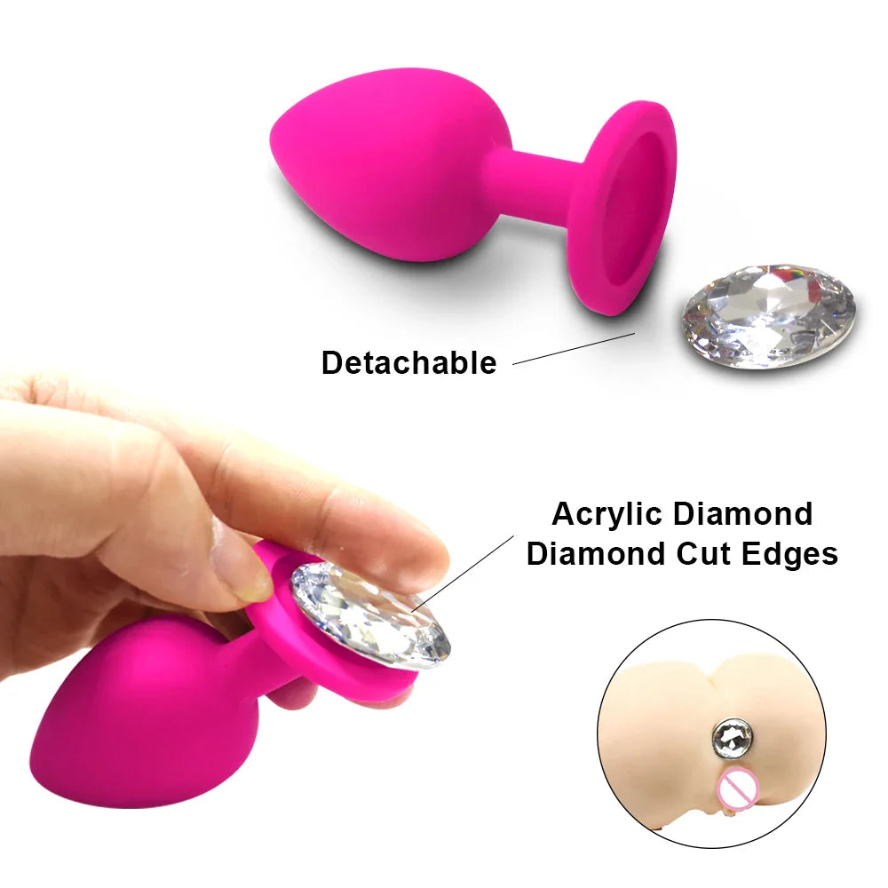 Anal Plug Butt Vibrator Women/Men Soft Silicone Round Shaped Erotic Bullet Analplug - fromasia2america.shop